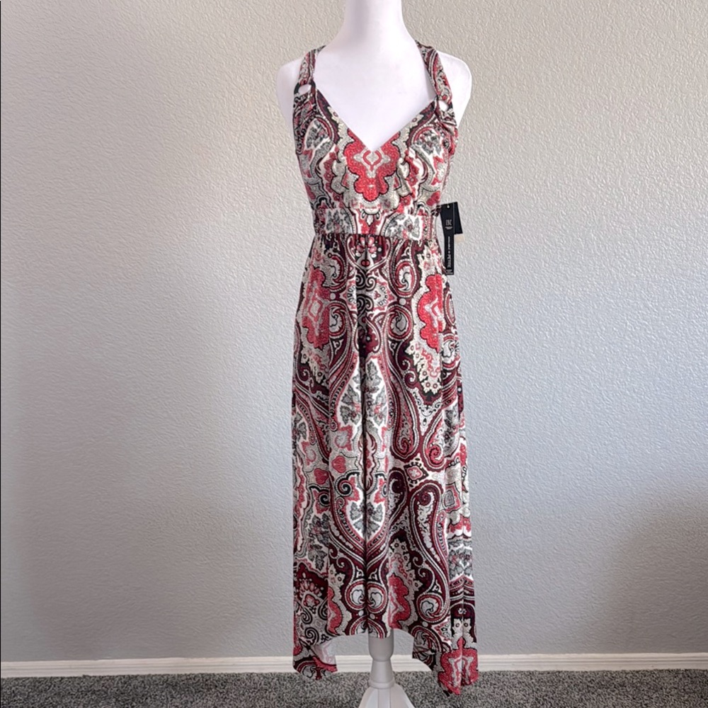 INC International Concepts Red and Black Paisley Dress - Picture 2 of 7